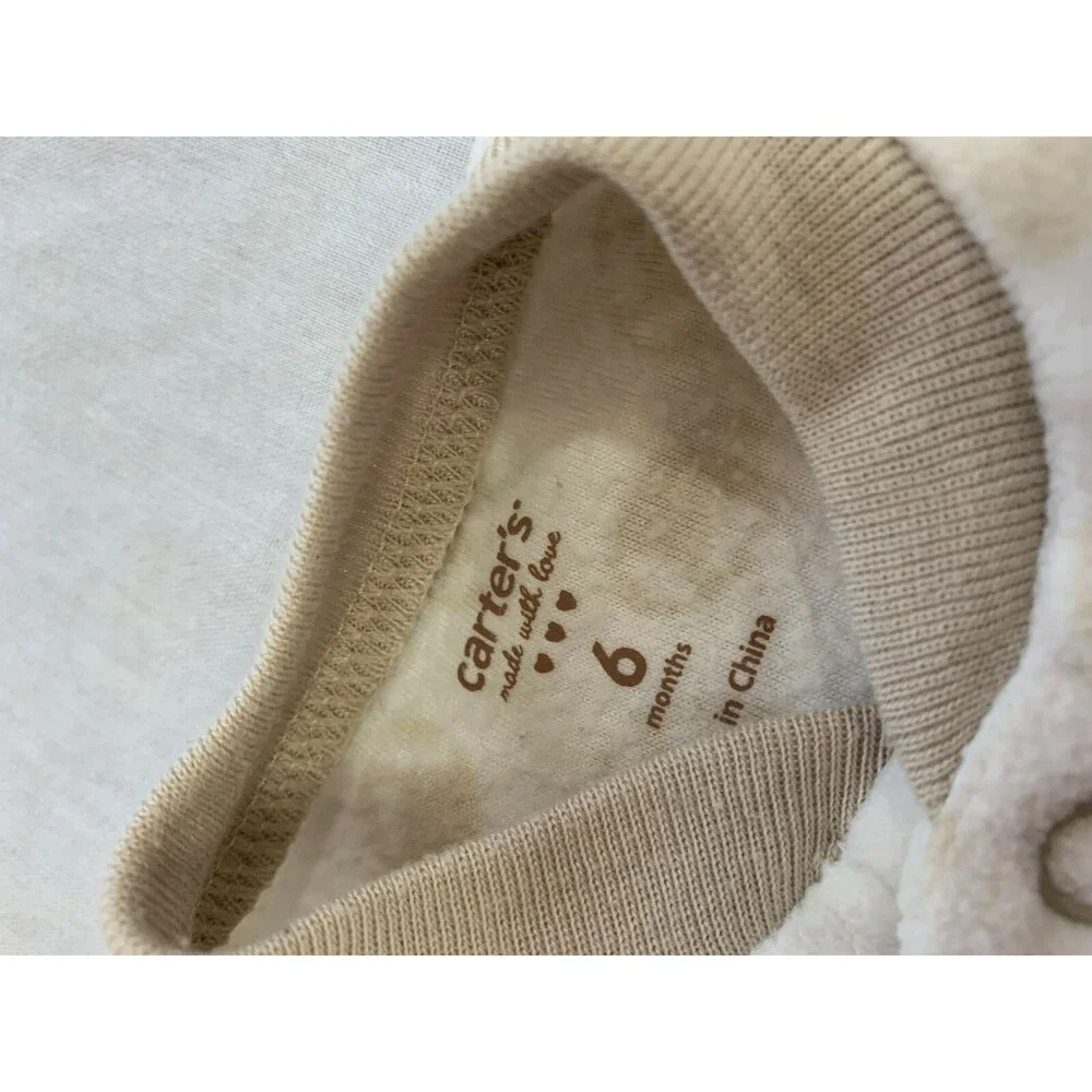 CARTERS BOYS FLEECE ONE PIECE ROMPER OUTFIT SIZE 6 MONTHS